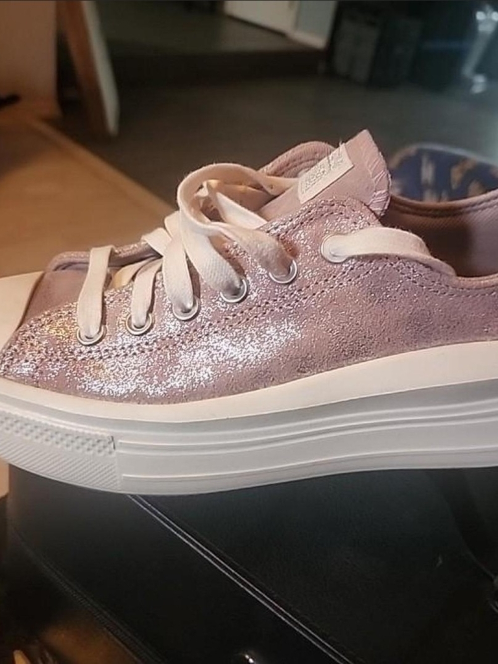 Converse Pink Glitter Low-Top Platform Sneaker